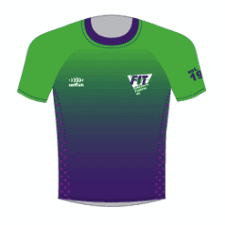 purple and green fit tshirt